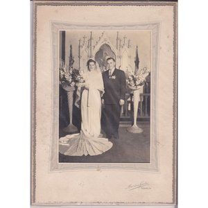 Vintage Wedding Cabinet Card, Special Day Black and White Photograph, Dapper